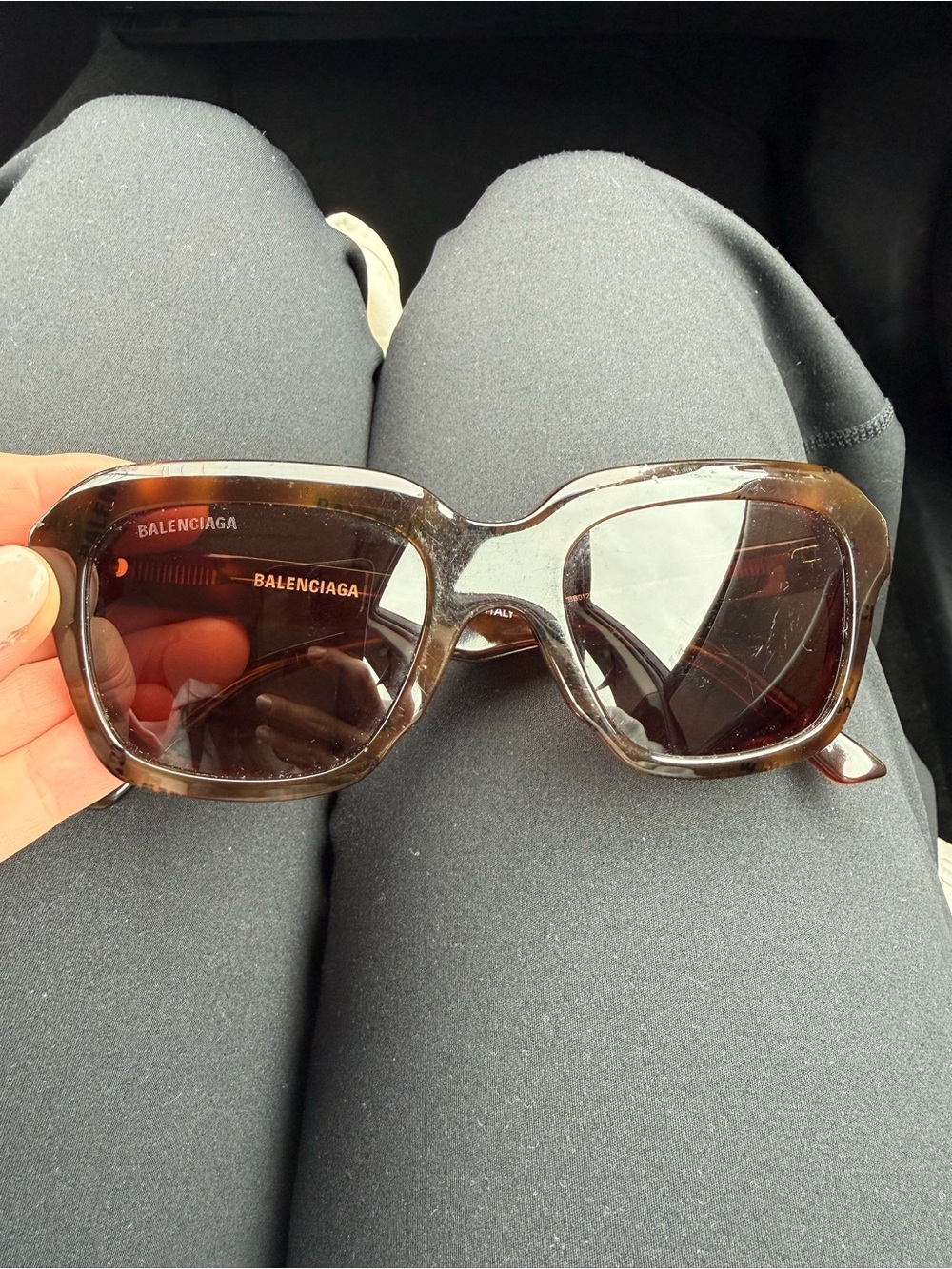 Balenciaga Oversized Tortoiseshell Frame Sunglasses - Brown